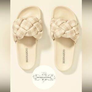 MAKE AN OFFER!Women's-Anthropologie-Bernardo Buffalo Plaid Braided Rylee Slides.